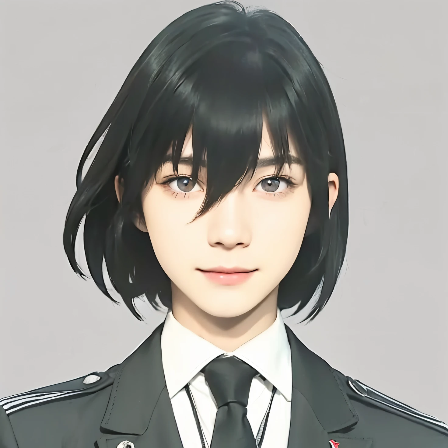 A teenage boy with realistic short black hair, (same realistic hairstyle), realistic handsome face, realistic smiling expression, adapts equally realistic clothes,realistic light, realistic shadows, realistic background, good image quality, very good image results, 4k, ultra detailed,Realistic red eyes