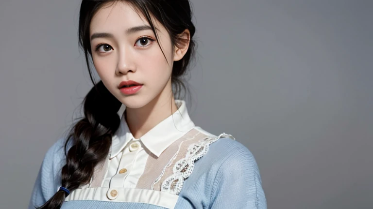 "Masterpieces of photography, Top quality and ultra-detailed appearance. Japan student woman looking young, Present sensual nuances, Please wear transparent clothing and wet knitwear, The background may be blurry, however、The main image must be clear and clear. (1 girl), Blue eyes, Long Black Hair, Modern and gentle hairstyle. Close-ups of your skin should emphasize the richness of details. Context optimization、It is necessary to strengthen its characteristics."