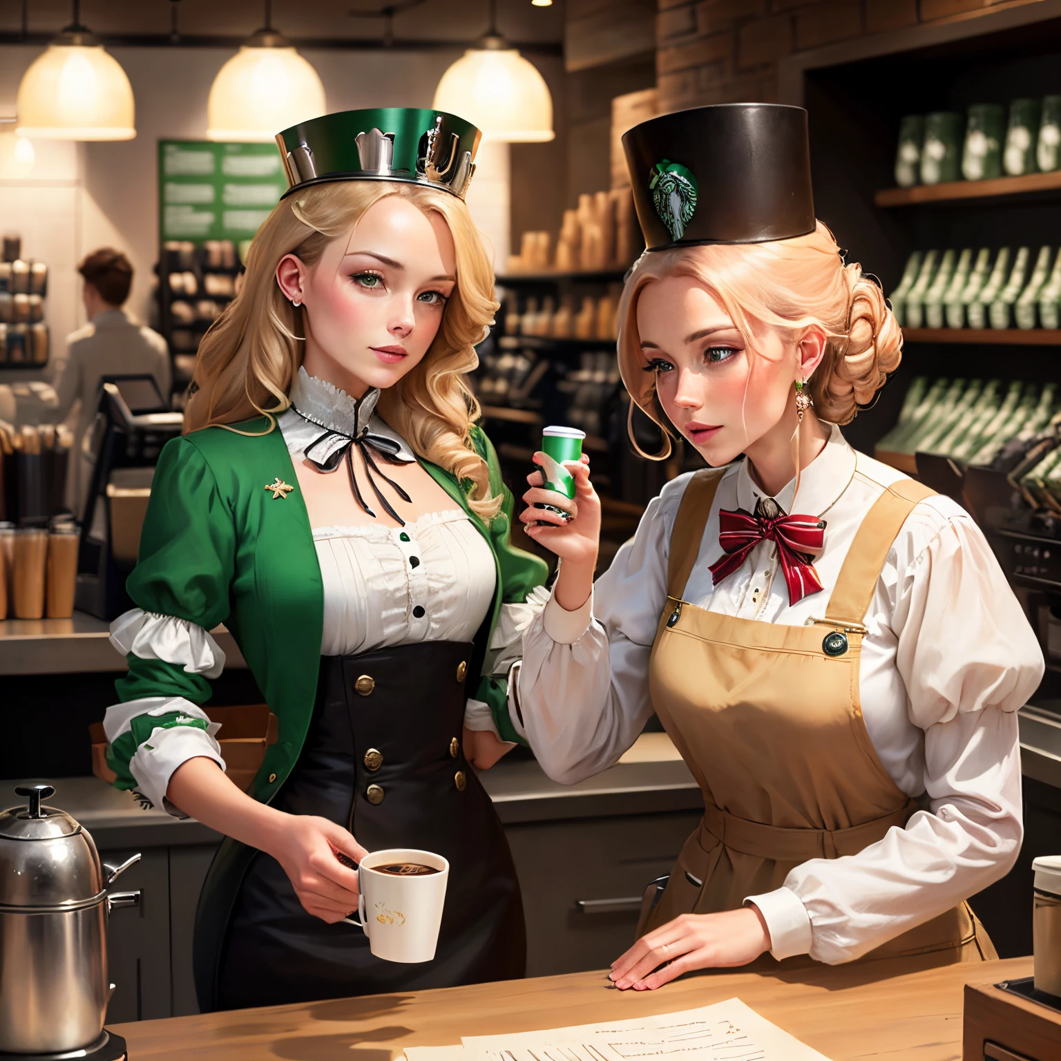 The first queen Elizabeth working at Starbucks