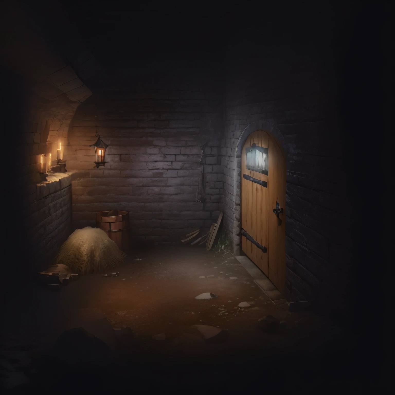 in dungeon background, dungeon background, escape room, Inside the dungeon, Underground room, Dimly lit underground cell, dark cave room, Creepy dungeons, ancient dungeon, entrance to ancient dungeon, photorealistic dark concept art, snowflower,nevando,There is snow on the ground,snow cover,There are also snowflakes on the wall,Lots of snowflakes,Muitaneve,Winters,cold shades