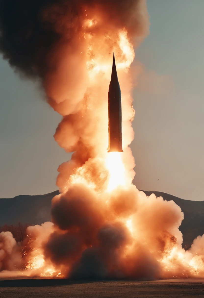 North Korean missile explodes into the atmosphere and bursts into flames、footage from space