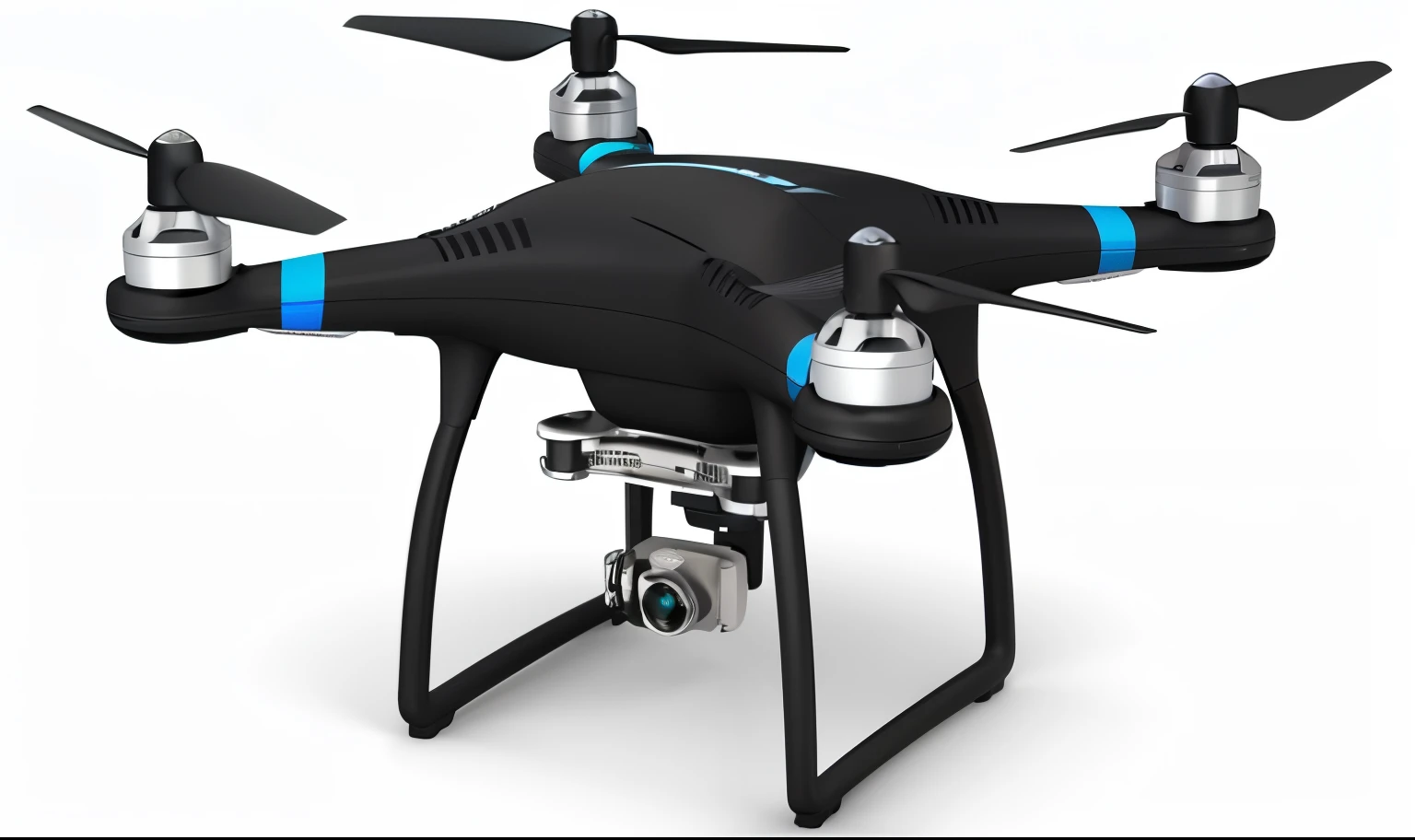 a close up of a small black and blue drone with a camera, drone camera angle, ultra view angle view, extreme view angle, front angle, drone wide shot, color aerial photo drone, drone, uav, bottom angle, cinematic full shot, photo mid shot, fpv, hovering drone, 4k drone photography, high camera angle, full lenght shot, drone perspective, change design