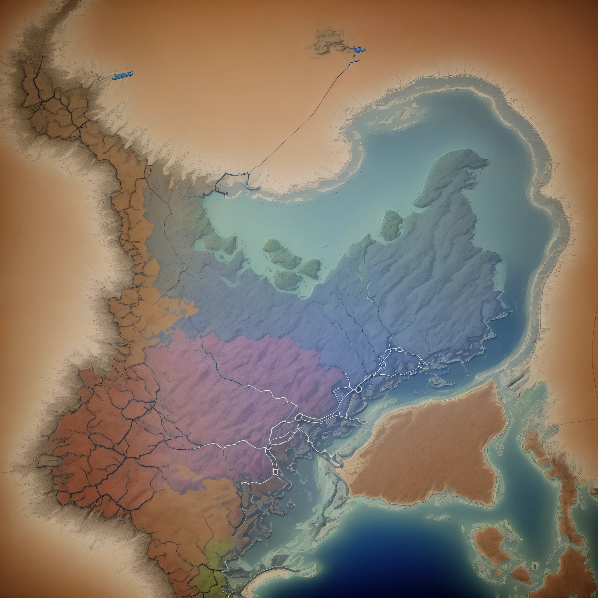 an outline of a made up country
