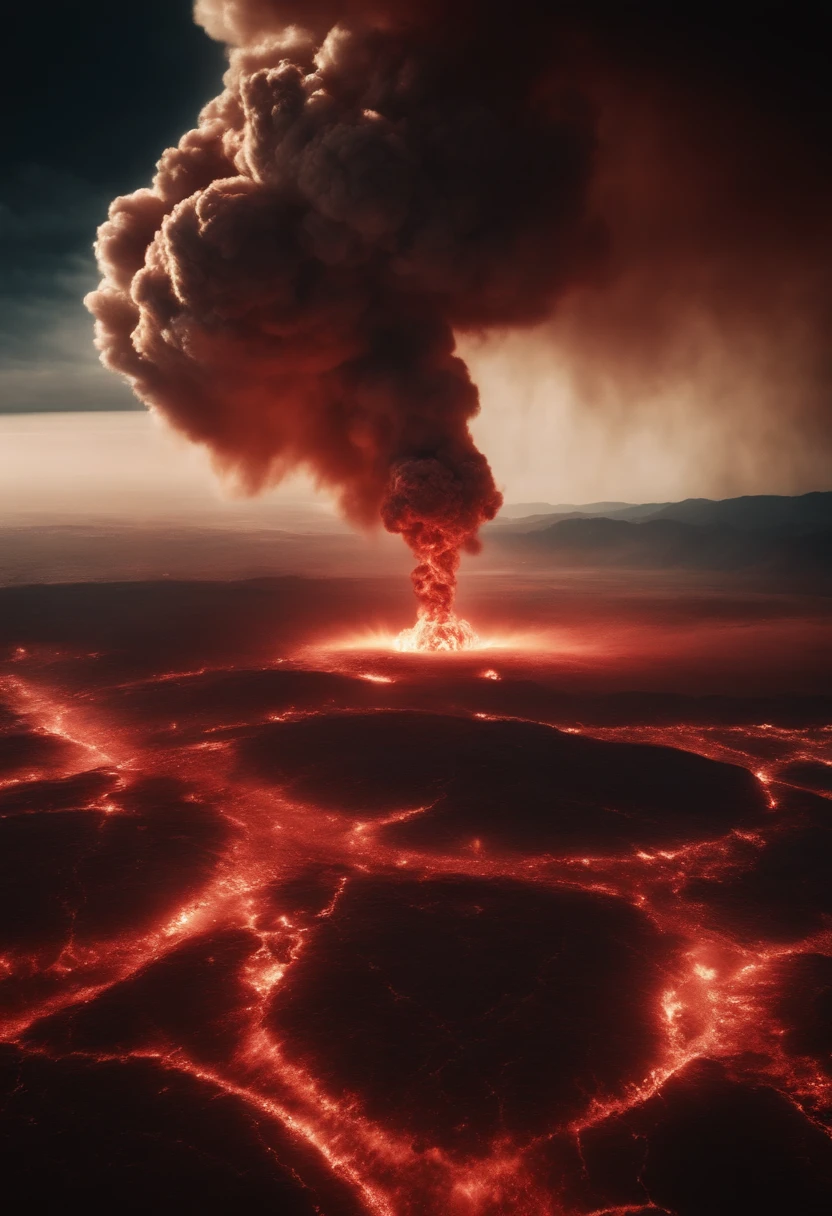 In the war between hydrogen bombs and atomic bombs、Earth burning red、A part of the earth has broken apart。footage from space、