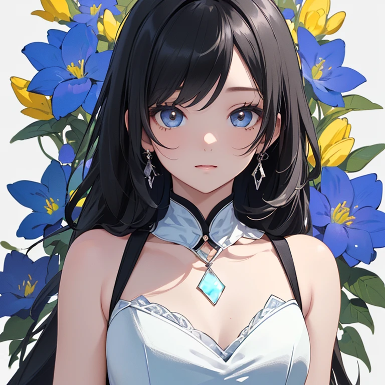 ((masterpiece、top-quality:1.5、a high chroma:1.5、ultra-detailliert、high-resolution illustrations:1.5、Ultra-high-definition CG、8k size wallpaper、offcial art))、(2girls、Twin sisters),(),(cute face:1.5)、(clear face:1.3),(Shining eyes:1.5)
((black-only color schemeドレス:1.5)), ((white-only color schemeドレス:1.5)),(sexy body),(One is only black and the other is only white),(evening gown),(), ((medium breasts))、
,(The background is a triple structure of bright colors, blue flowers, red flowers and yellow flowers,)、