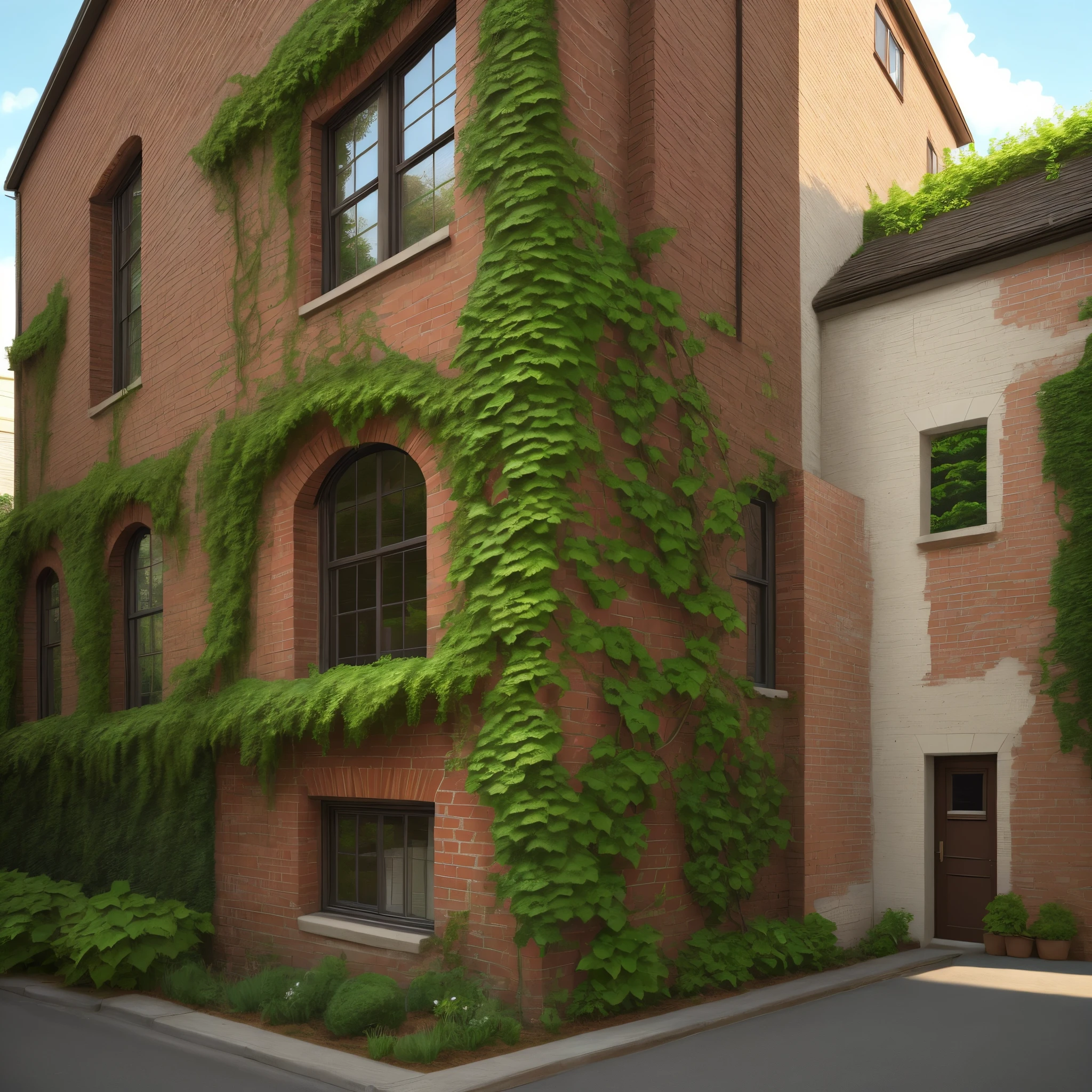 brick with ivy
