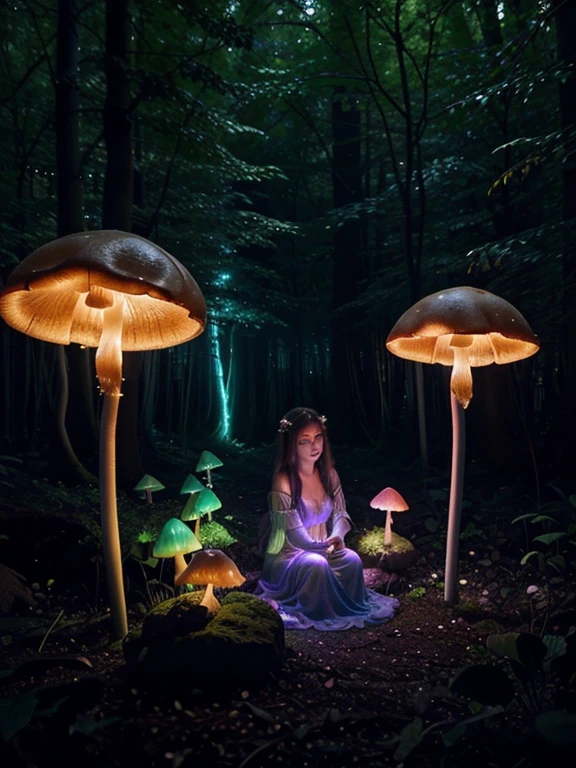 bioluminescent mushrooms, shiny caps, glowing stems, magical forest, vibrant colors, eerie atmosphere, enchanting glow, ethereal beauty, soft illumination, surreal scene, luminescent spores, shimmering fungi, dreamlike setting, mysterious ambiance, otherworldly glow, mesmerizing spectacle, nocturnal forest, captivating allure, glowing mushrooms, magical glow, phosphorescent beauty, surreal landscape, enchanting flora, glowing underbrush, spellbinding scene, subtle radiance, fantasy realm, ethereal mushrooms, captivating colors, luminous forest, fairy tale ambiance, mystical charm, haunting glimmer, whimsical glow, enchanting lights, radiant toadstools, mystical fungi, dreamy atmosphere, captivating glow.