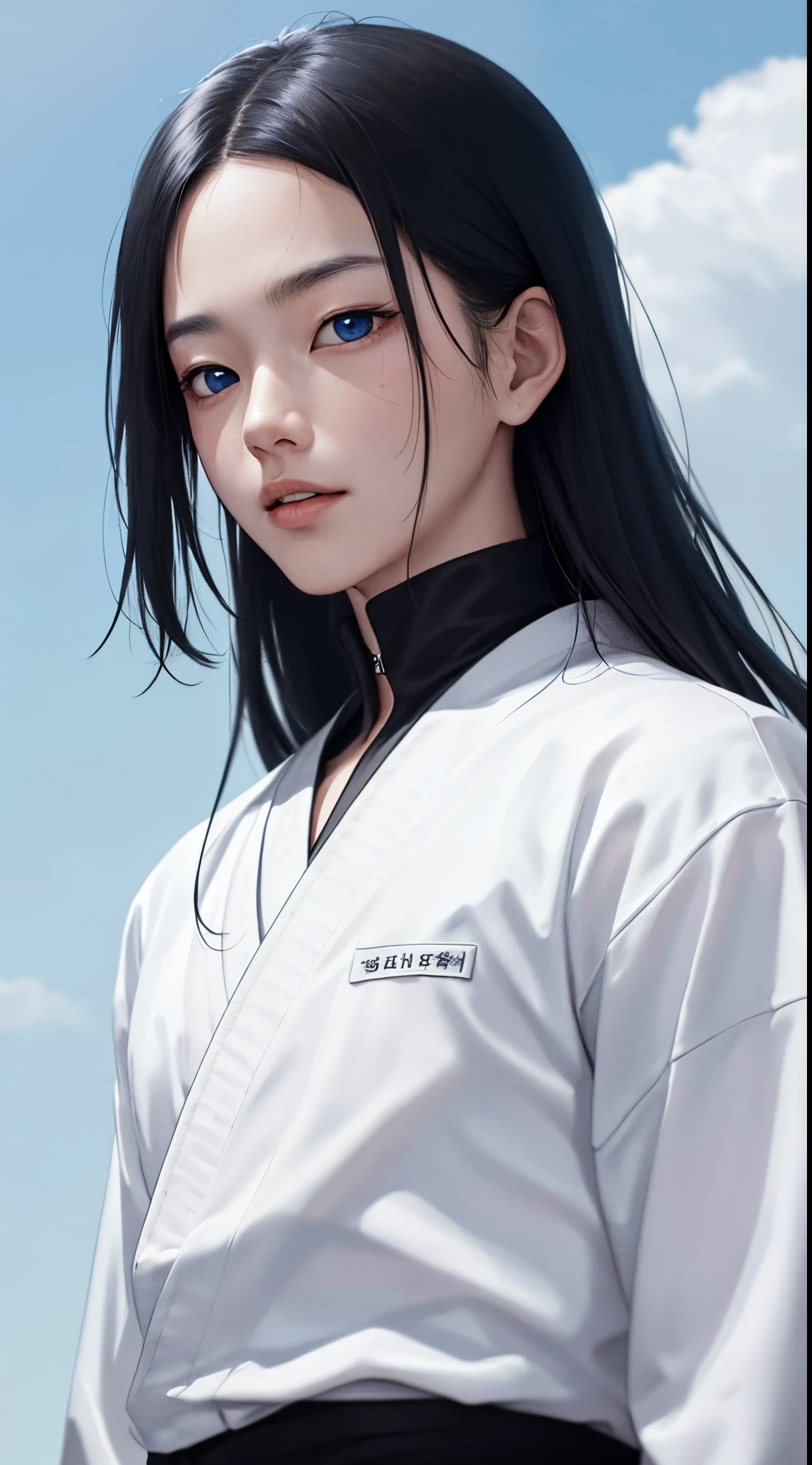 Gojo Satoru,Gojo,Feral Gojo Satoru,Jujutsu kaisen,black and white,whitw hair,blue eyes,sky blue eyes
