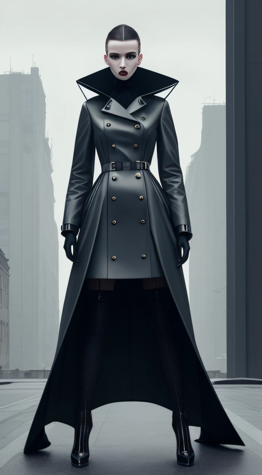 Valentino suit, Christian Dior, vogue photography, commerciaphotography, k hd, modern architecture street photography, creative perspective, Female model wearing autumn coat, Trendy street photography, mirrored image, Fashionable female image, dystopian scifi outfit, in the style of futuristic, high fashion model, High fashion and elegance, futuristic look, inspired by Darek Zabrocki, Future Dieselpunk Street, elegant fashion model, Elegant girl in urban clothes, Future fashion, retro future fashion, futuristic outfit, wearing futuristic
