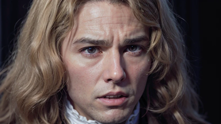 ghibli studio art , tom cruise lestat , no smiling