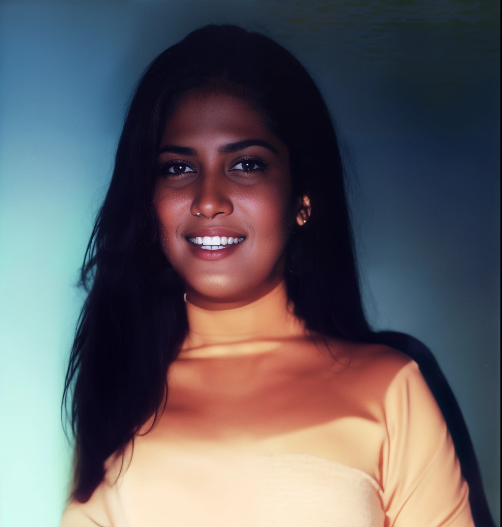 there is a woman that is smiling and holding a cell phone, curtido ameera al taweel |, Foto de uma mulher, foto da mulher jovem, Alanis Guillen, Indian girl with brown skin, taken in the late 1970s, Mulher de 30 anos de Cuba, tiradas em meados dos anos 2000, Sara Ali
