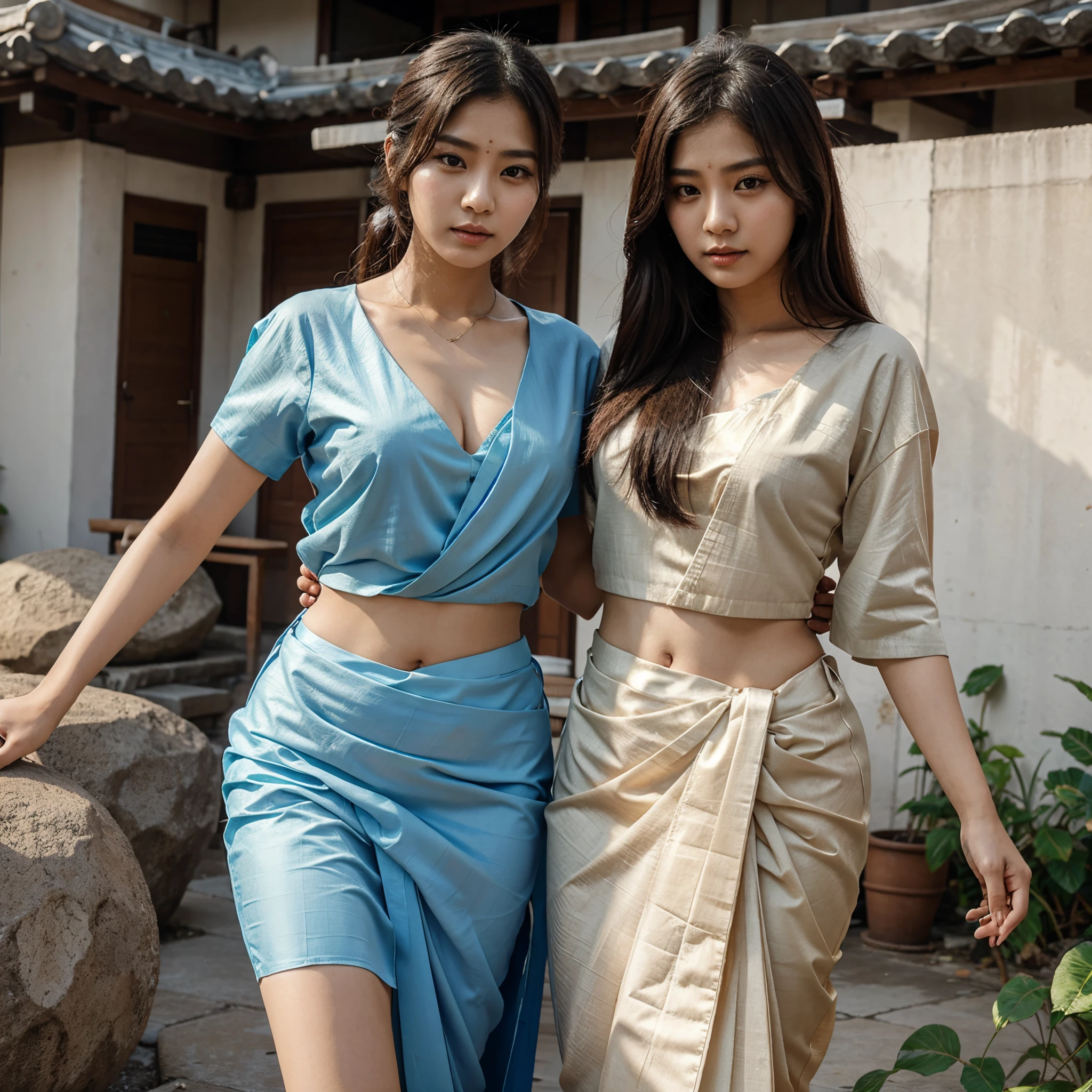 Korean women in saree