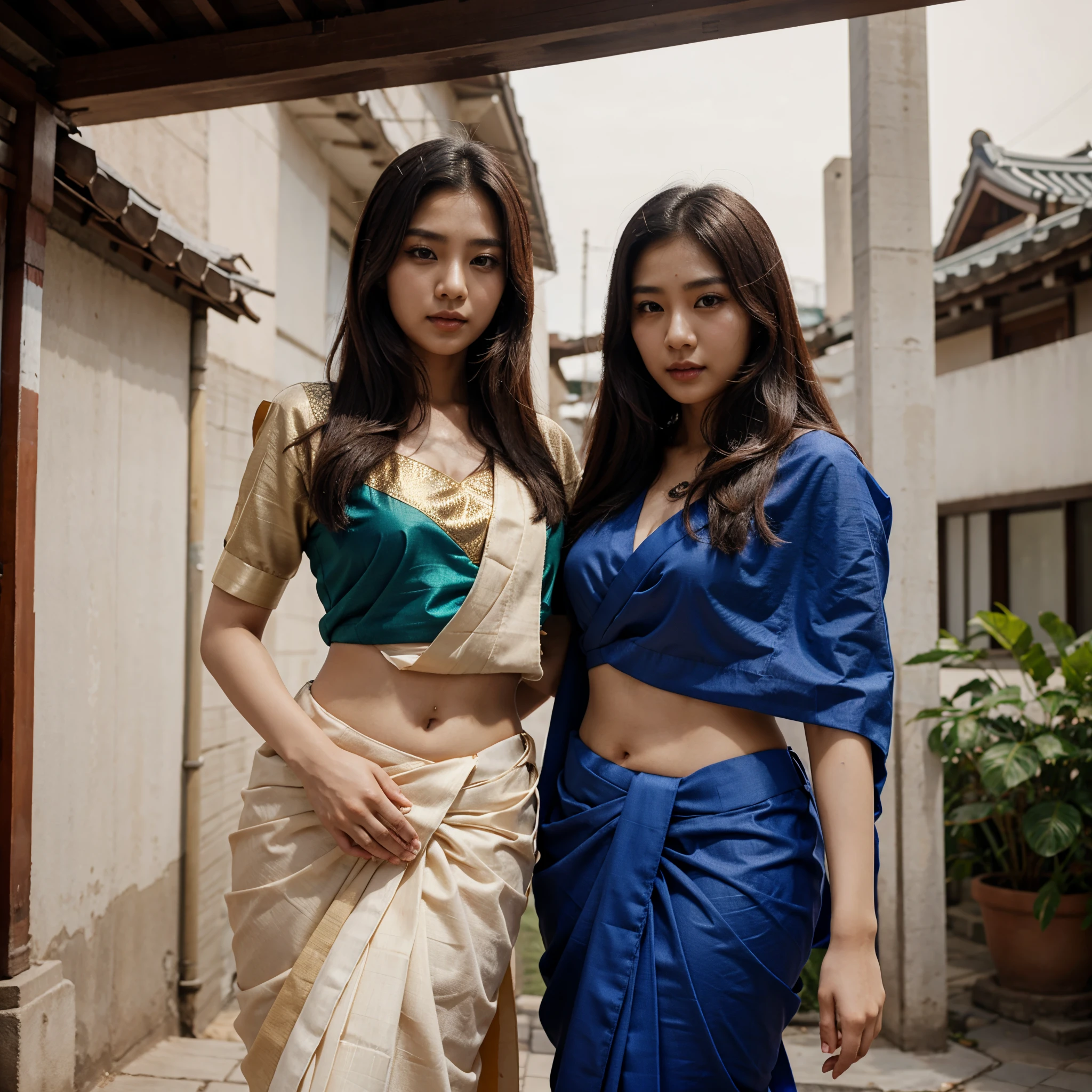 Korean women in saree