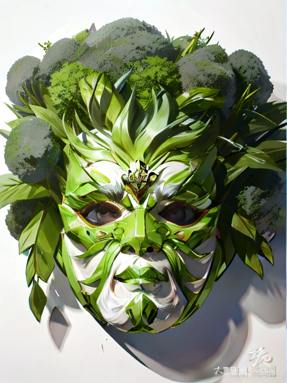 Behind the mask is a close-up of a man with a white beard and a white face, hyper-detailed fantasy character, Inspired by Hu Zaobin, zbrush central selection, inspired by Wu Daozi, asura from chinese myth, Trending on zbrush Central, Zbrush art, ZBrush Central Competition Champion, Tengu mask, Qi Gong, japanese god