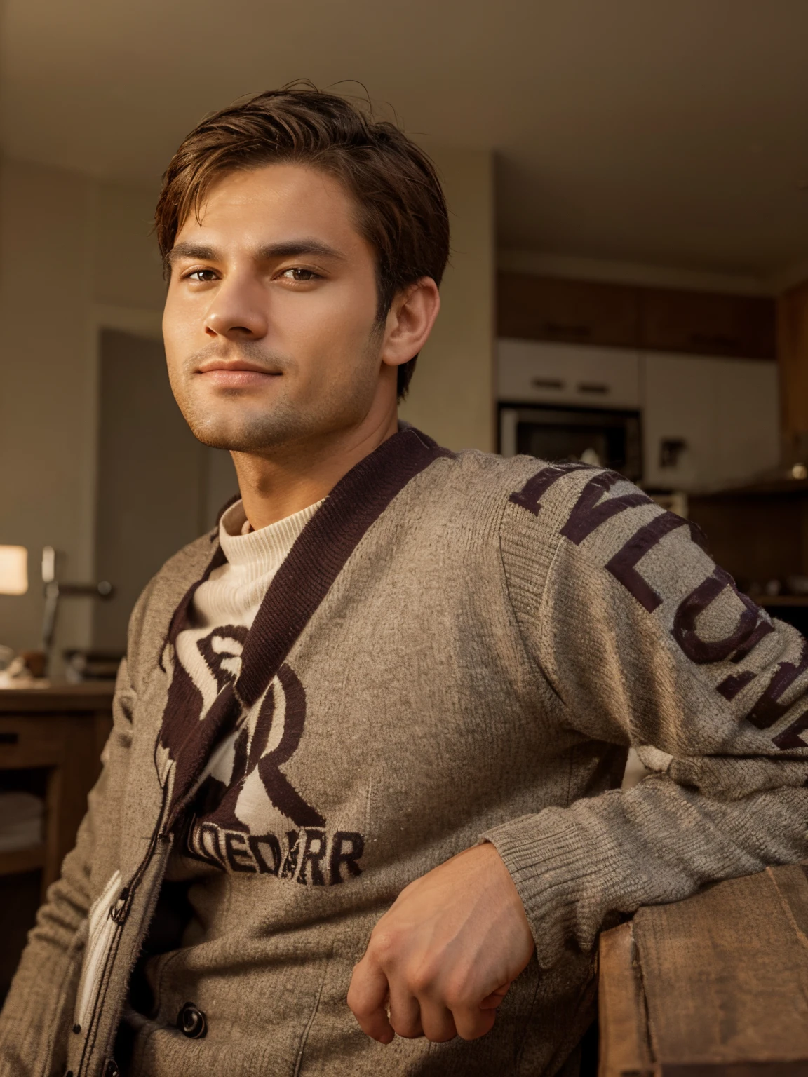 Background change, realistic face, handsome and
