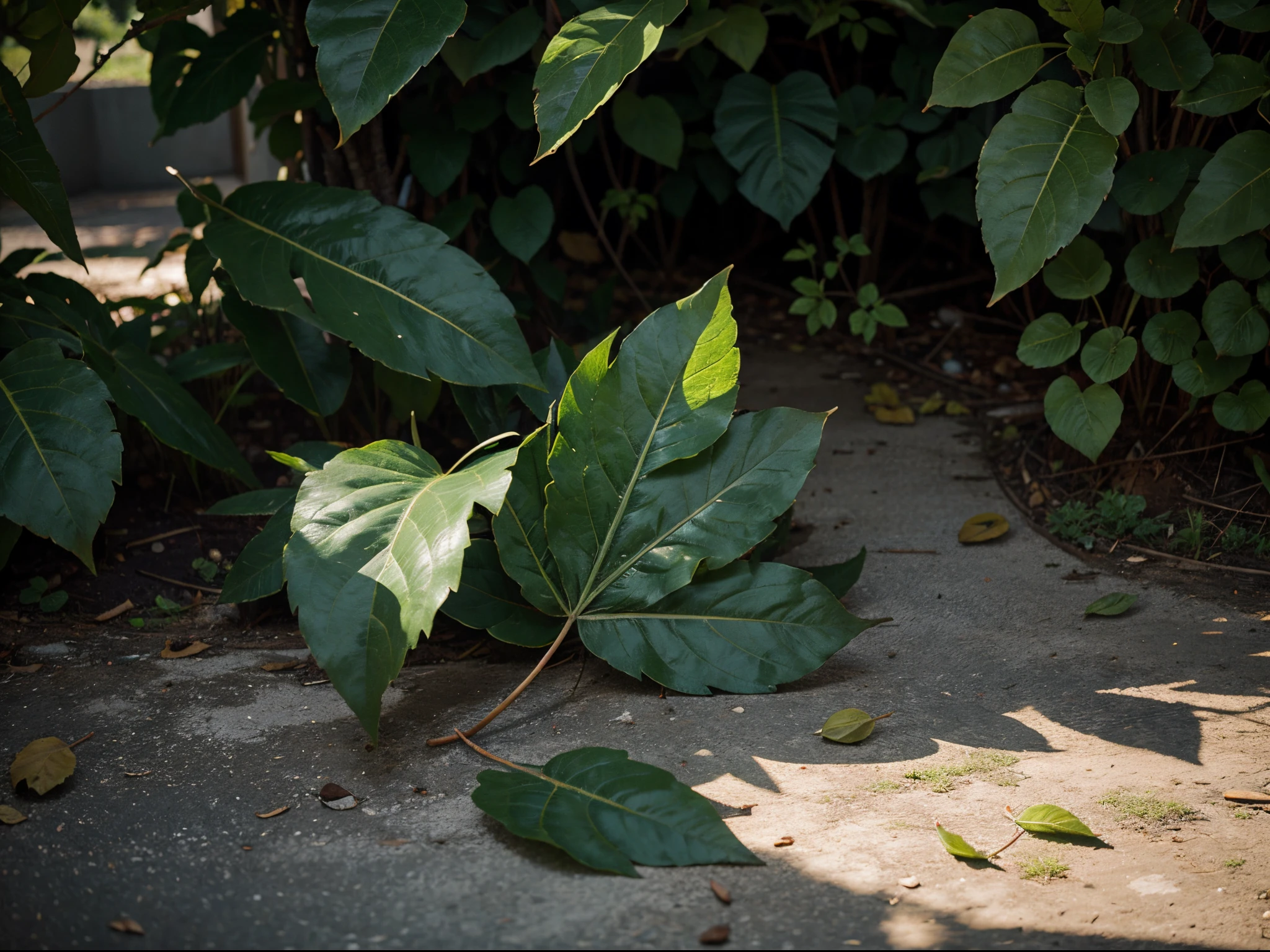 a leaf, deepfield, real, green