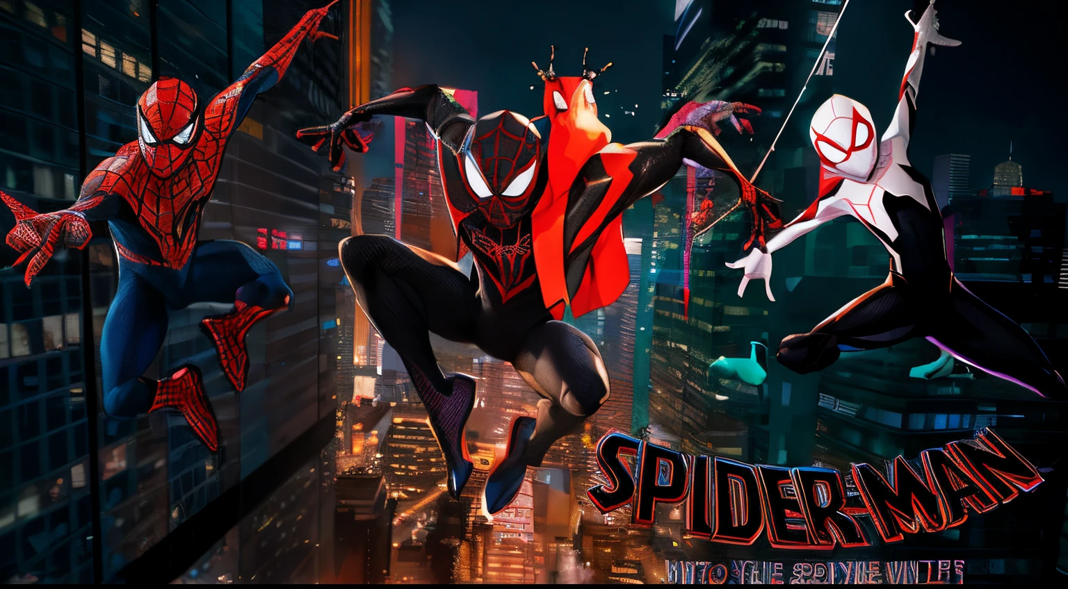 Poster &quot;Man in the Spiderverse&quot;, Into the Spider Universe, In Spider Verse, Spider Universe, Spider - a style of poetic art, miles morales!!!, futuristic style spiderman, miles morales, Promotional Art of Movies, 3840 x 2160, 3D Animated Film, 3840x2160, movie promotional image