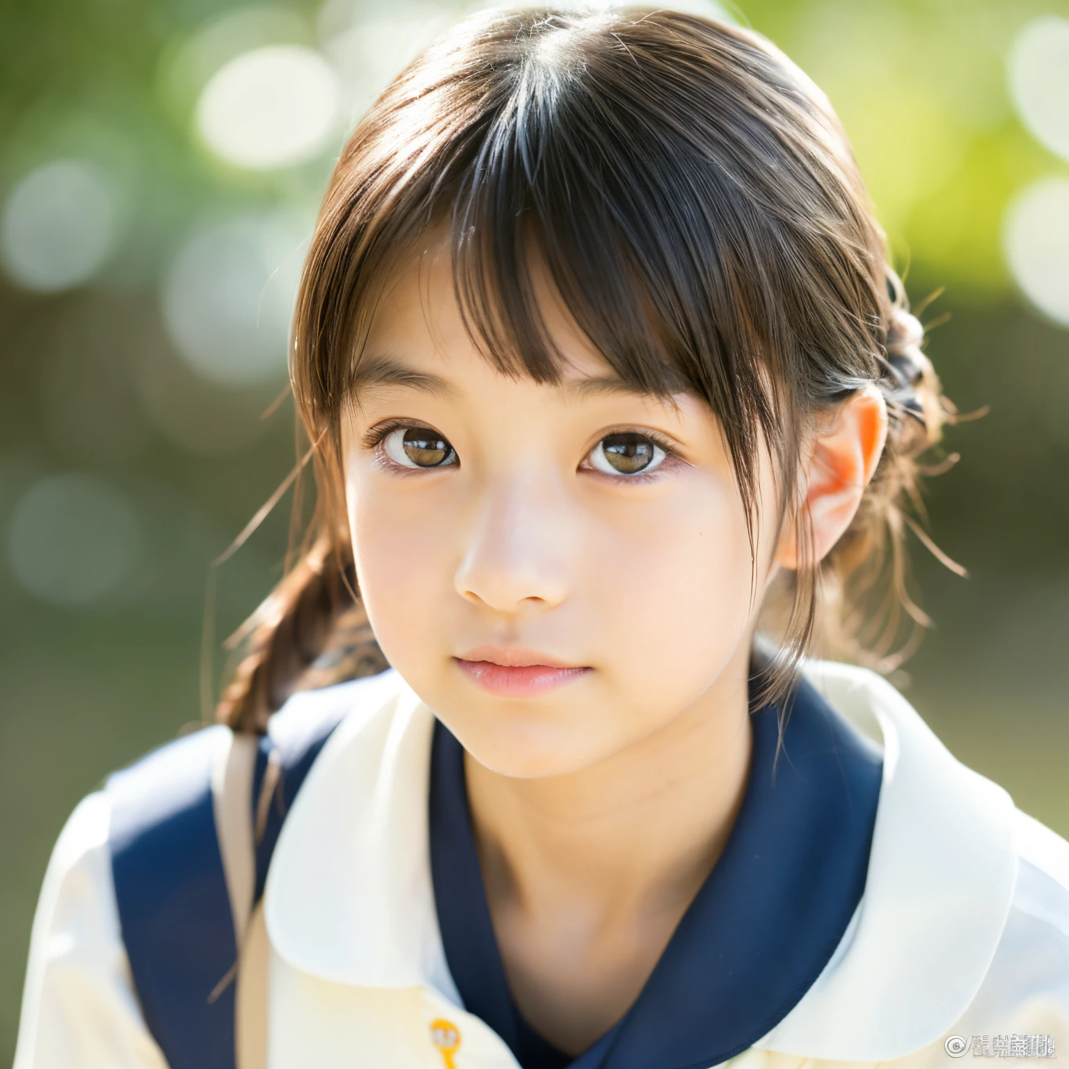 Lens 135mm f1.8,(Best Quality),(masutepiece:1.1), (Beautiful Japanese girl), (moist lips), Slender eyes, double-edged eyelid,
(Look at another one), (close-up:1.4), shame, Faint smile,
(Dappled sunlight:1.2), Dramatic Lighting,
(Japan school uniform), (skin tanned:0.7),(upturned eyes),