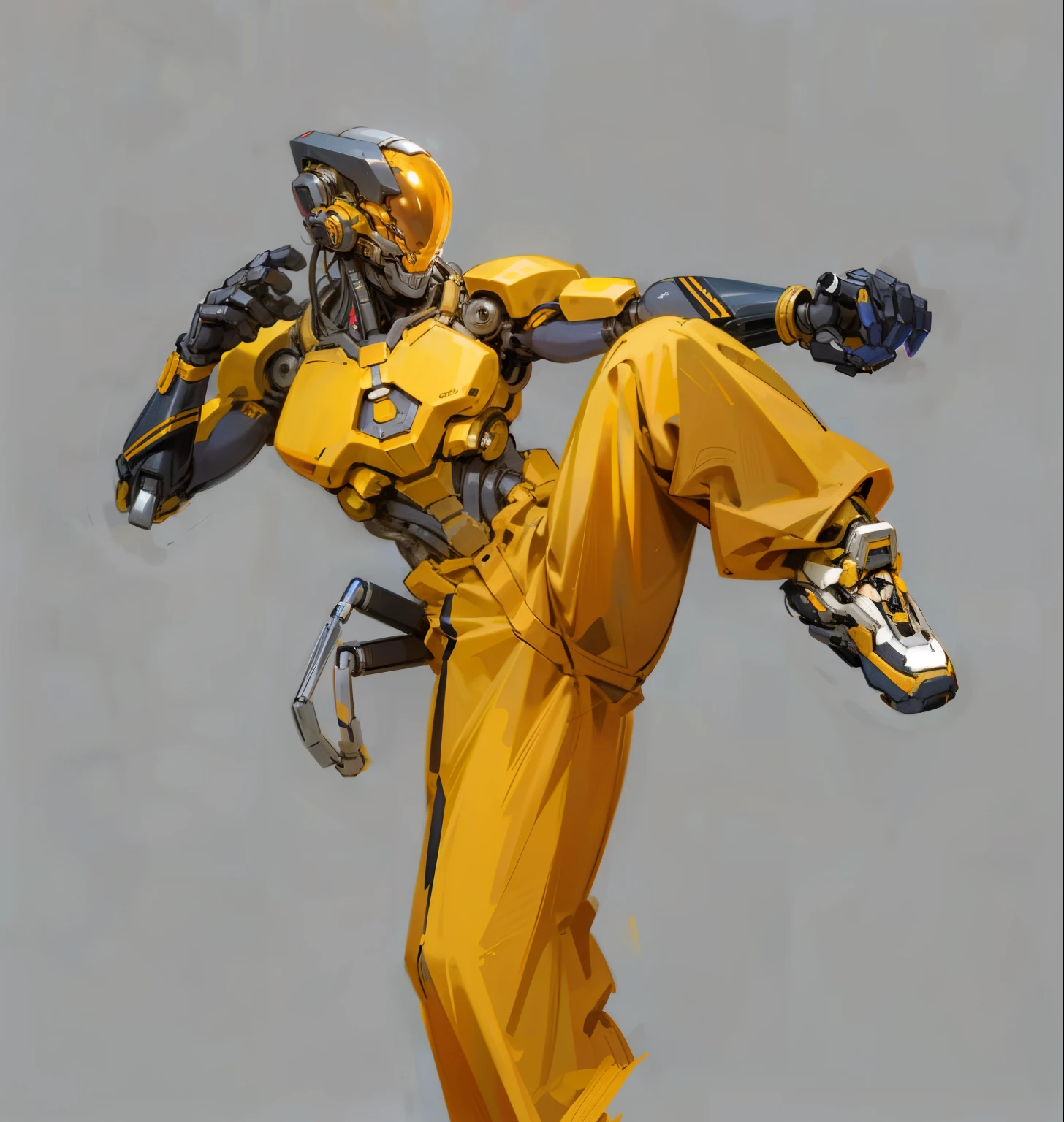Dark_like a dream,cyber punk personage,1man Mechanical marvel,Robotic presence,cybernetic guardians,Samurai mechanical armor,