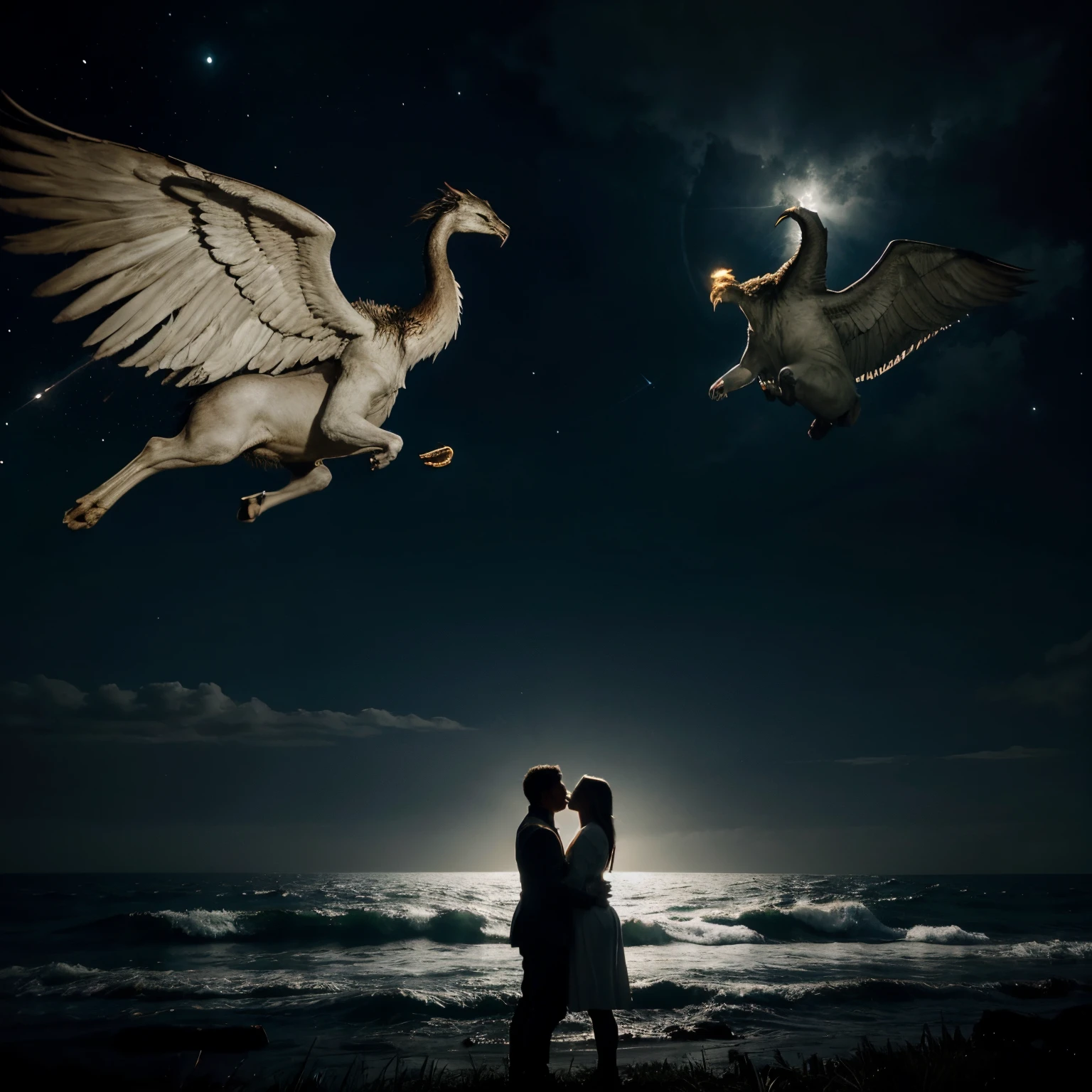 Prompt para seaart.ai: Imagine an epic celestial scene, dividida ao meio. De um lado, retrate anjos celestiais em um glorioso campo de luz, e do outro, represent demons emerging from the shadows in a gloomy setting. This image visualizes the cosmic battle between good and evil, reflecting duality in the creation of the world. Be sure to highlight the contrast between angelic purity and demonic darkness to convey the heavenly conflict in the narrative.