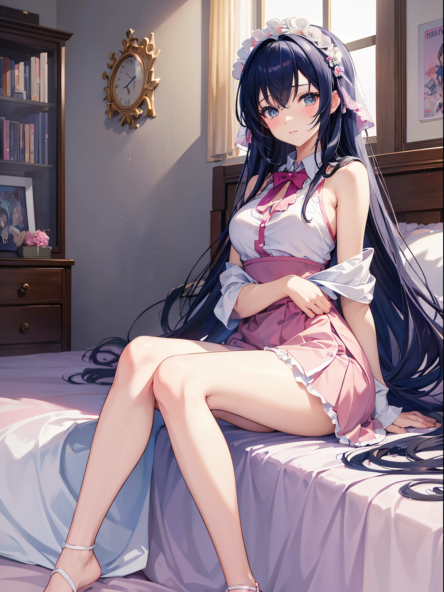 anime girl laying in bed with her legs crossed, seductive anime girl, attractive anime girl, top rated on pixiv, beautiful alluring anime woman, (anime girl), beautiful anime girl, anime best girl, beautiful alluring anime , anime visual of a cute girl, pin on anime, anime girl, pixiv 3dcg, popular on pixiv