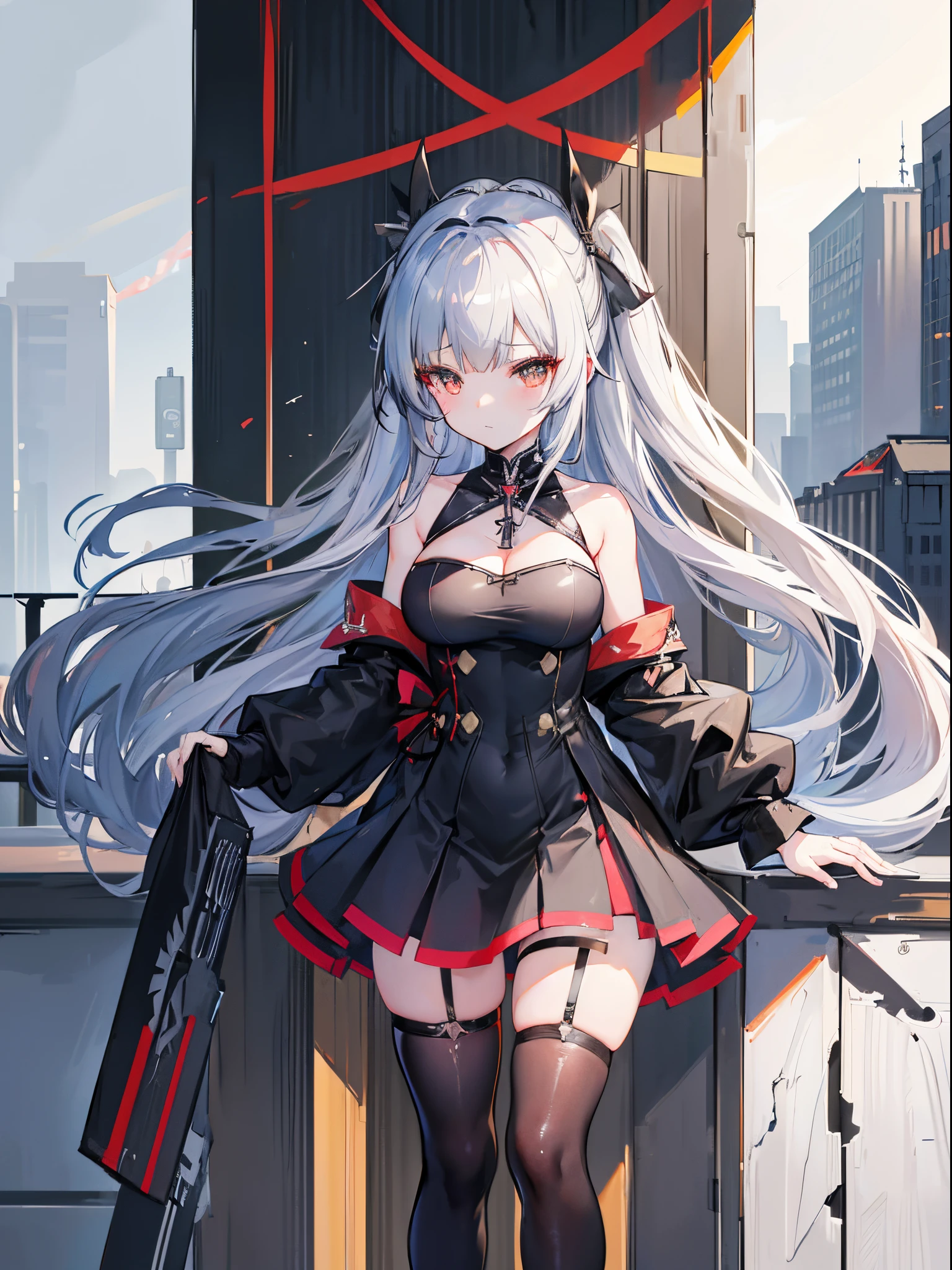 anime girl with long hair and a bow in a black dress, from girls frontline, fine details. girls frontline, kantai collection style, azur lane style, seductive anime girl, anime visual of a cute girl, from the azur lane videogame, anime moe artstyle, ayaka genshin impact, girls frontline universe, girls frontline style