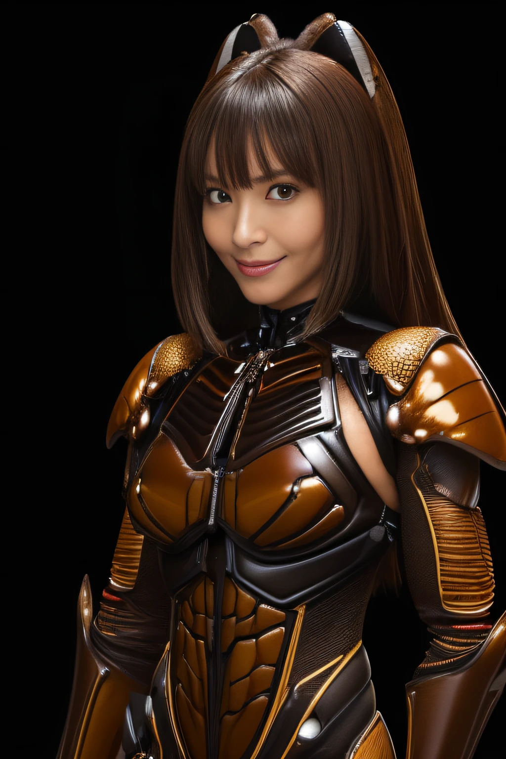 (high resolution,masterpiece,best quality,extremely detailed CG, anime, official art:1.4), realistic, photo, amazing fine details, all intricate, gloss and shiny,awesome many layers, 8k wall paper, 3d, sketch, kawaii, illustration,( solo:1.4), perfect female proportion,villainess, (fusion of dark brown cockroach and lady:1.4), (brown cockroach form lady:1.2), (brown cockroach lady:1.2), (fusion:1.2), (solo:1.4), (evil smile:1.2), muscular, abs, (cockroach brown exoskeleton bio insect suit:1.4), (cockroach brown exoskeleton bio insect armor:1.2), (brown transparency cockroach wing:1.4), (brown cockroach antennae:1.3),