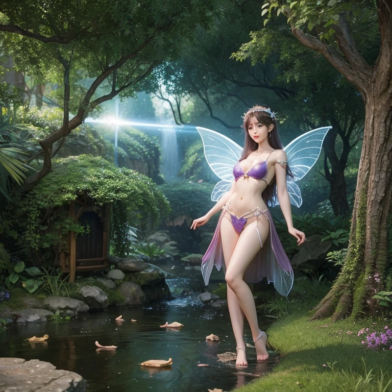 3D,CG animation,Fantasy novels,faeries,20yr old,Looks like a sweet fairy,Breast-huge,big assa,Forming mudras,Long legs,Wonderland background