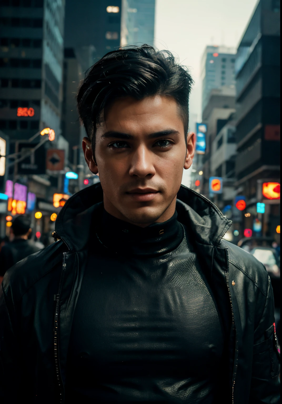 Change background cyberpunk handsome boy reall stic 8k ultra reallistic
