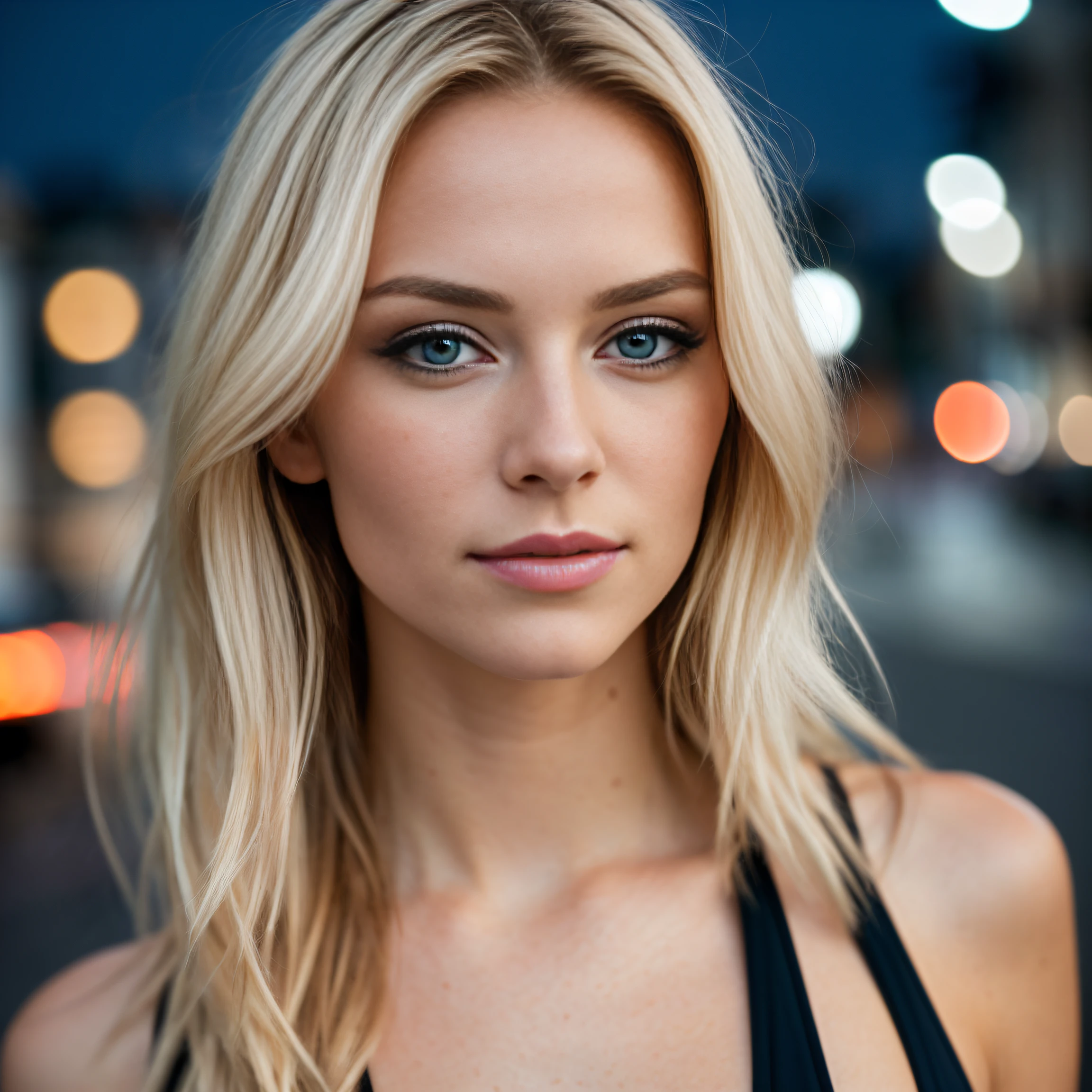 RAW UHD portrait photo of a 24-year-old blonde (Femme aux yeux bleus) Ville la nuit, (rocher), (Encolure), specifics (Tissu! , Cheveux! , Briller, Couleur!! , disadvantages: 1.1), Bright eyes with a high level of detail, SLR lighting, Appareil photo reflex mono-objectif, ultra quality, re sharpness, profondeur de champ, Filmkorn (Milieu), Fujifilm XT3, Limpide, Rahmenmitte, beau visage, mise au point nette, at waxing salon with bikini, Neonbeleuchtung, Bokeh (dimly lit), Nuit, (Ciel nocturne), Detailed skin pores, peau grasse, Coup de soleil, Complex eyesDetails, corps entier entier, gros seins