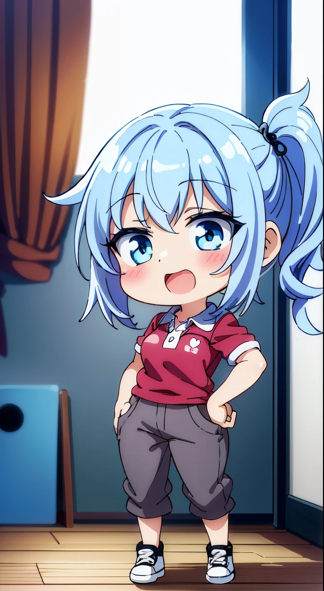 (masutepiece, Best Quality, Perfect Anatomy, High quality:1.4), nice hand, Perfect hands, Detailed beautiful hands, Large_filesize, fulcolor, hight resolution, symmetric, exceptional, Best aesthetic, newest, Anime, very beautiful detailed body、The hair、faces、The eye, (Chibi, Full body:1.6),

BREAK,



1 beautiful girl, 1 person,Solo,(Cute:1.5),(Chibi:0.6),(kawaii:1.5),(Lori:0.5),( years olirl),Very detailed,colourfull,highest details,Clear skin,Beautiful skin,Shy,Very detailed,colourfull,highest details,Clear skin,Beautiful skin,Shy skin,1 beautiful girl,{Yellow eyes:1.9},star eye silhouette, BREAK,(pale blue hair, Medium length:1.4),(Side Ponytail,A little curly hair,Single-sided twisted blade,Princess Cut:1.3),(cleavage of the breast,Large breasts,Beautiful , gleaming skin,Clear skin, Beautiful skin,(best quality face),(Top quality glowing eyes), (The best smile,Doya face:1.45), BREAK (Pink Theme:1.4),

((caregiver theme:1.4)), (Black chinos:1.4), (red polo shirt:1.4),(Black sneakers:1.35),


BREAK,(morning), inside in room,Gothic bedroom, a canopy bed,huge window,naked girl poster,coke,on  back, tusk, Open mouth, Looking away,depth of fields,

 BREAK,wakame,wakame,wakame,(Cowboy Shot:1.4), 

BREAK,(Blurry background:1.3),(absurderes, hight resolution, Super Detail Art),cel shading,Clear Color, Lonely optical effect, Beautiful pictures, Bright glow, mystic atmosphere,(Close-up of girl:1.1), Mystical light particle effect,manga influence, clean line drawings,