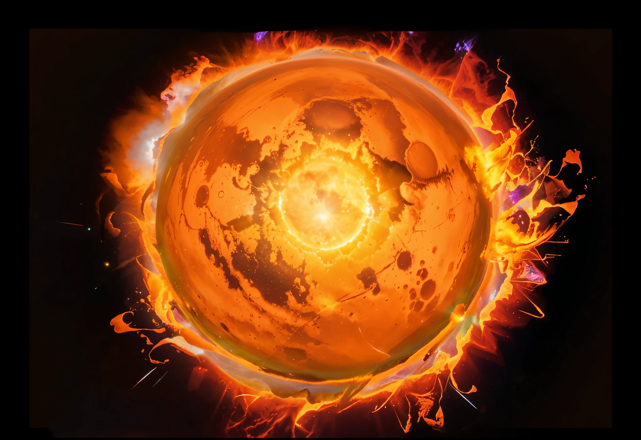 Arafad image of Mars on black background, , Fiery sunshine, flare, Expansive view of the sun, The surface of Mars