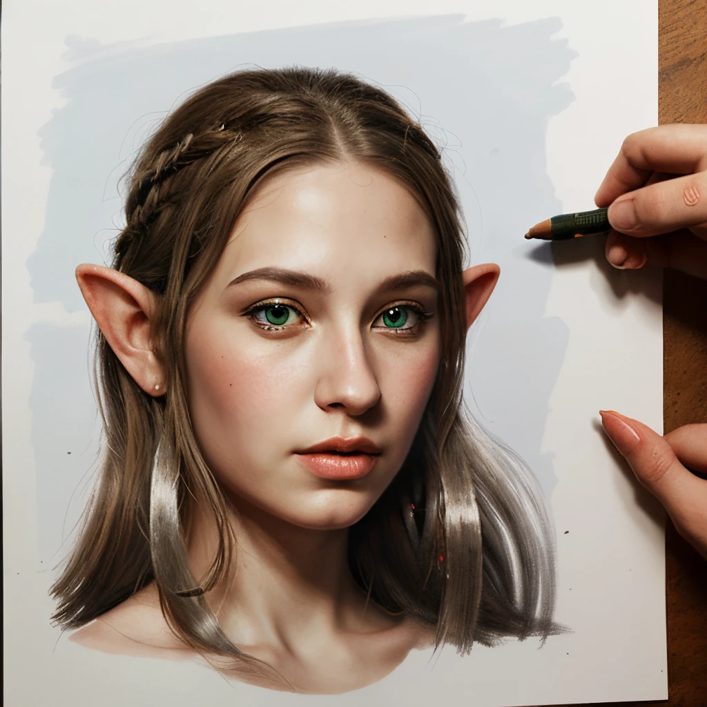 Draw an elf princess, photorealistic