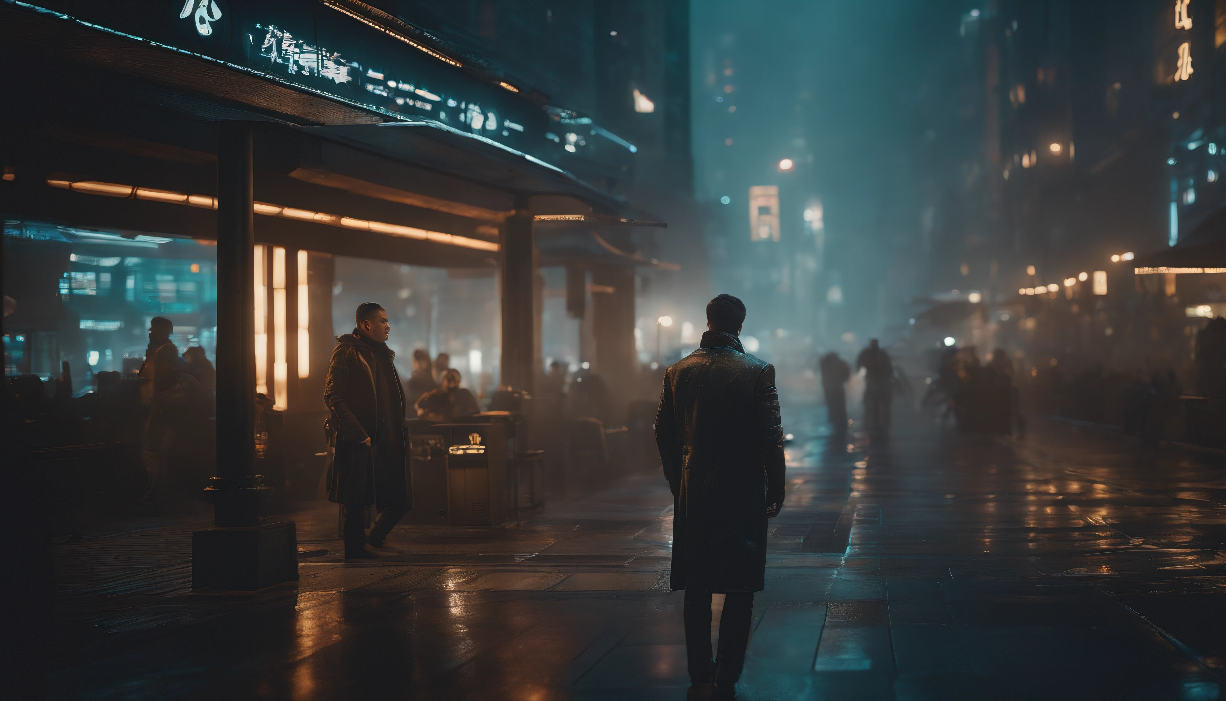 cyber punk style，城市，bustling
