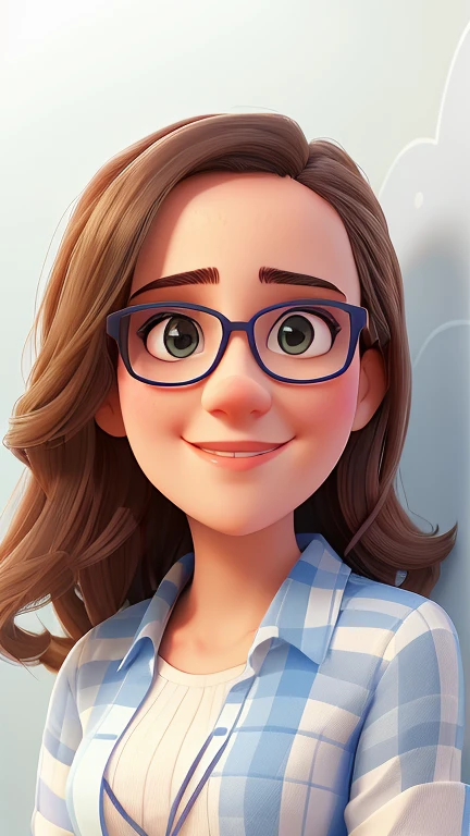 there is a woman with glasses and a blue shirt posing for a picture, headshot profile picture, halfbody headshot, front portrait, looking straight to camera, closeup headshot, headshot photo, medium portrait, medium close up portrait, taken in the early 2020s, slightly smiling, mid shot portrait, looking away from camera, high quality portrait, 2 8 years old