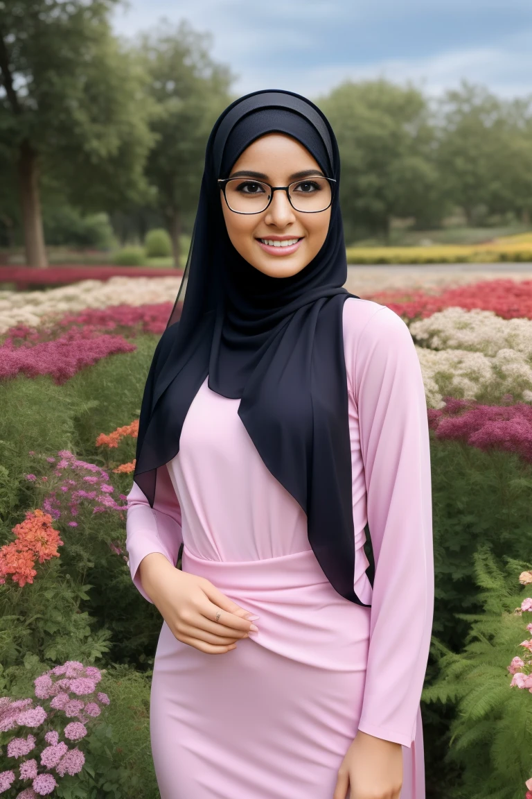 ultra realistic,16k, enhanced quality, perfect face, perfect hands, perfect body, ultra detailed, perfect hair, girl wearing glasses, perfect glasses, perfect smile, girl wearing perfect hijab, ultra realistic particles, perfect duck lips, Islamic hijab, leaning on the back of a Mercedes C-300 by the sea, ultra realistic Mercedes-Benz C300, ultra realistic sea. extra detailed information, full width and height image.