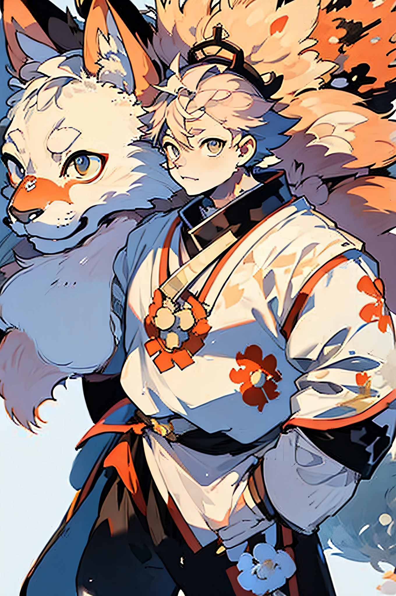 Generate Miyazaki style、Height 180 cm、put on eyes、23 year old fat boy