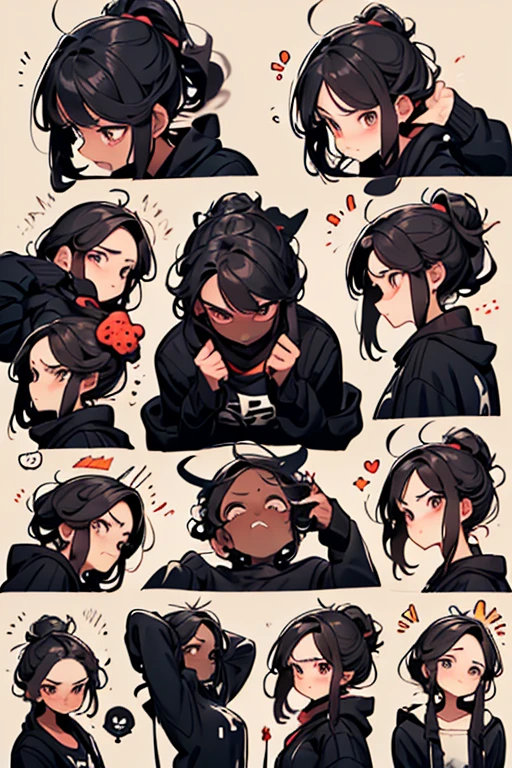 Big head Q version emoticon pack naughty makes bad devil angel angry