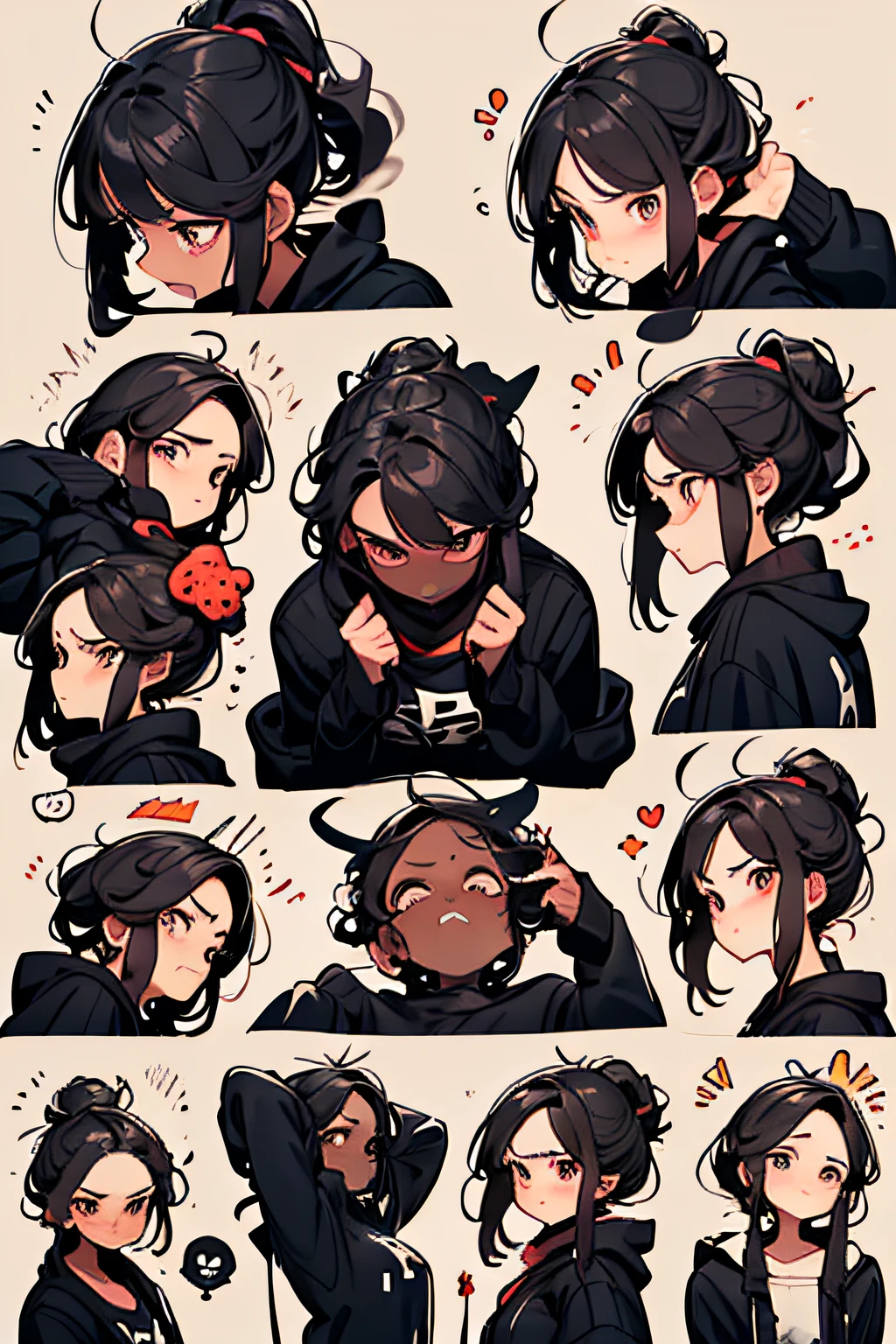 Big head Q version emoticon pack naughty makes bad devil angel angry