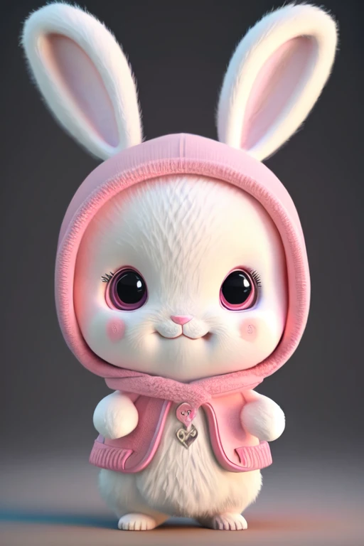 A pink rabbit,emoj,anthropomorphic styles,differentemotions,Multiple poses,cute-style,A set of pictures