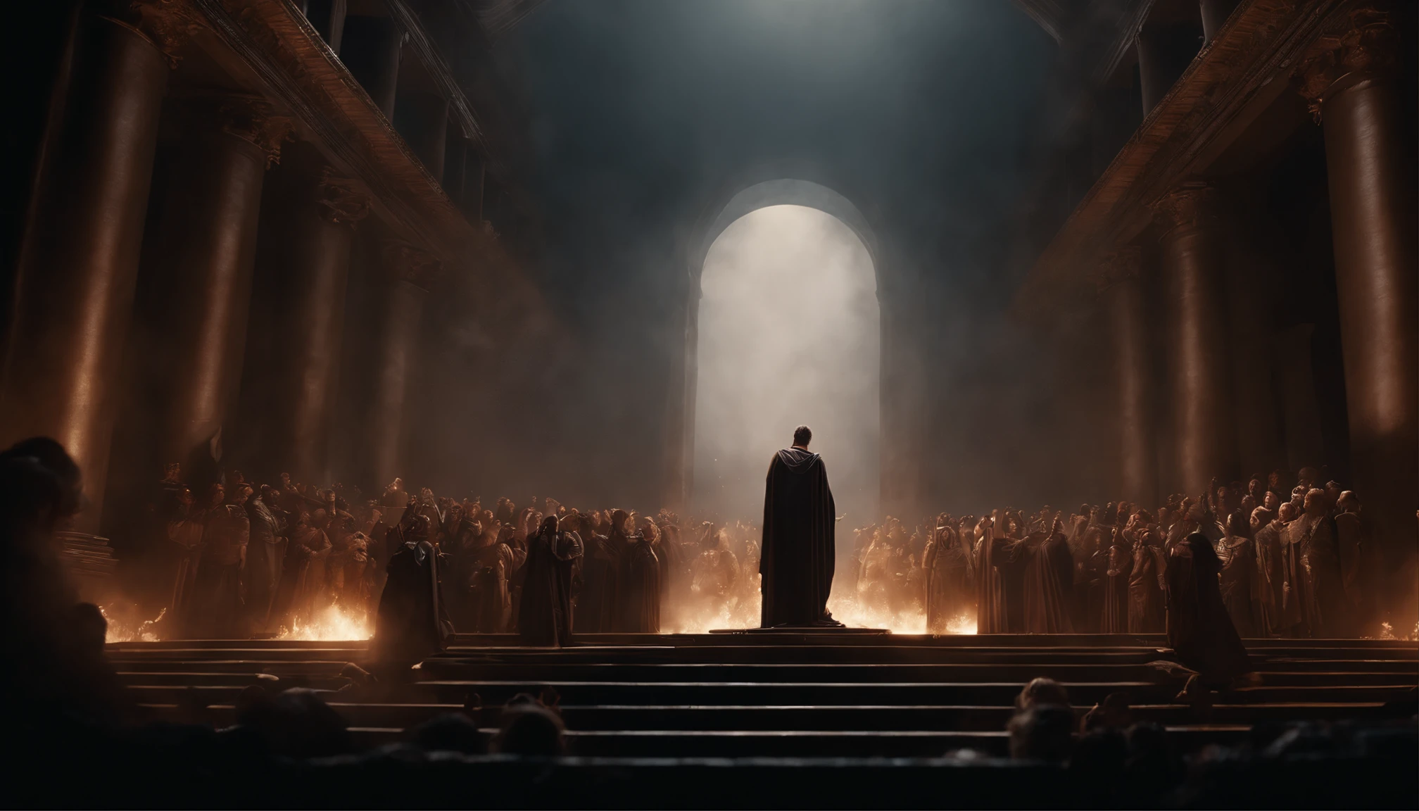 "The Last Judgement artwork inspired by the dramatic style of British artist John Martin." Lots of peoples, extremely detailed, 4K