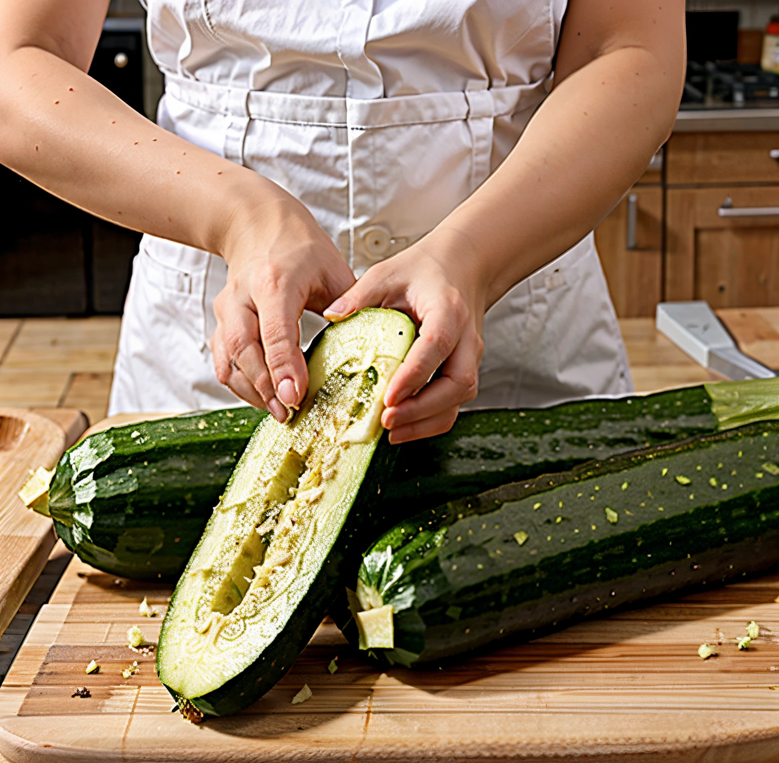 Cutting zucchini