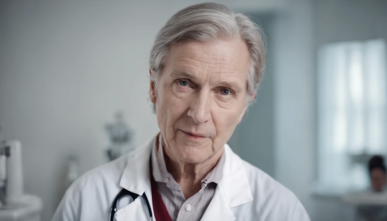 Old anesthesiologist doctor many wrinkles