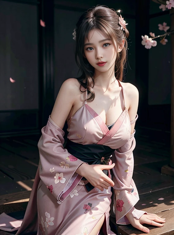 (Very sexy girl wearing sexy ukiyo-e kimono:1.3), lightweight bra, transparent, Black头发颜色头发,, Black stockings, lift your butt,face camera,Black, ring, 4K, HD,looking at camera, almost perfect, Dynamic, The content is very detailed, Brown, sharp focus,glowing skin,Camel toe showing thigh!!!、