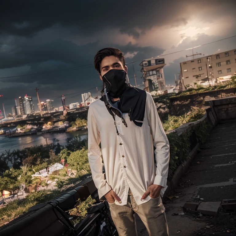 Change background cyberpunk handsome boy realistic 8k