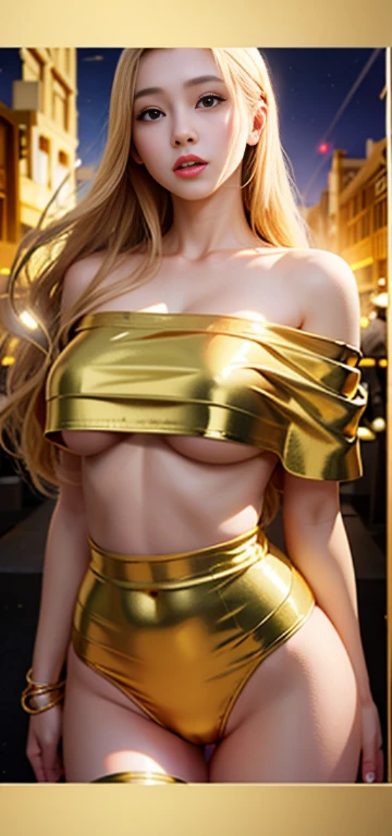 1girl in、top-quality、​masterpiece、超A high resolution、(Photorealsitic:1.4)、Raw photo、Deities々Goddess Sibit、（Face of  beautiful girl）、Straight long hair、glowy skin、Dramatic、（Golden See-Through Competition Swimwear）、（Golden transparent fluttering robe）、（Golden Buddha Statue）、（Golden Guanyin Bodhisattva Statue）、（（Golden Very Small Tiara））、（Pray）（Standing whole body）、（（delicate finger、Delicate hand））、（delicate paws）、（large full breasts、Clean raised bust）、（Rocket Tits）、（（Golden garter stockings））、（（Golden Ancient Greek Temple））（Golden wall decorated with gold）、（Blur the background）、（One boob is visible、large areola is visible、 to stand）、（Woman Praying）、（Pray with Your Hands Together）、Full body、standingn、Pray with Your Hands Together、delicated face、Delicate hand、delicate paws、Anatomy Body、goddes、Looking at the front、Golden Greek Temple、A sexy、