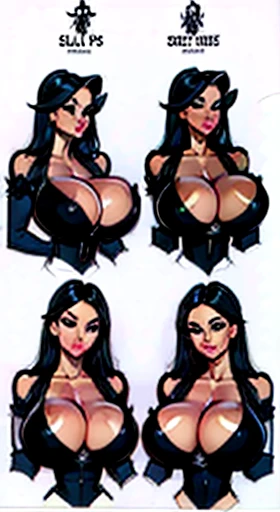reference sheet, concept character, character design, sketch,doodletits,, sexy lips, (gigantic breasts:1.1), breasts, official illustration, illustration, detailed face, beautiful intricate eyes, curvy milf, 1:2), closeup, titsnipples, hourglass waist, slendered ans, wide hips,