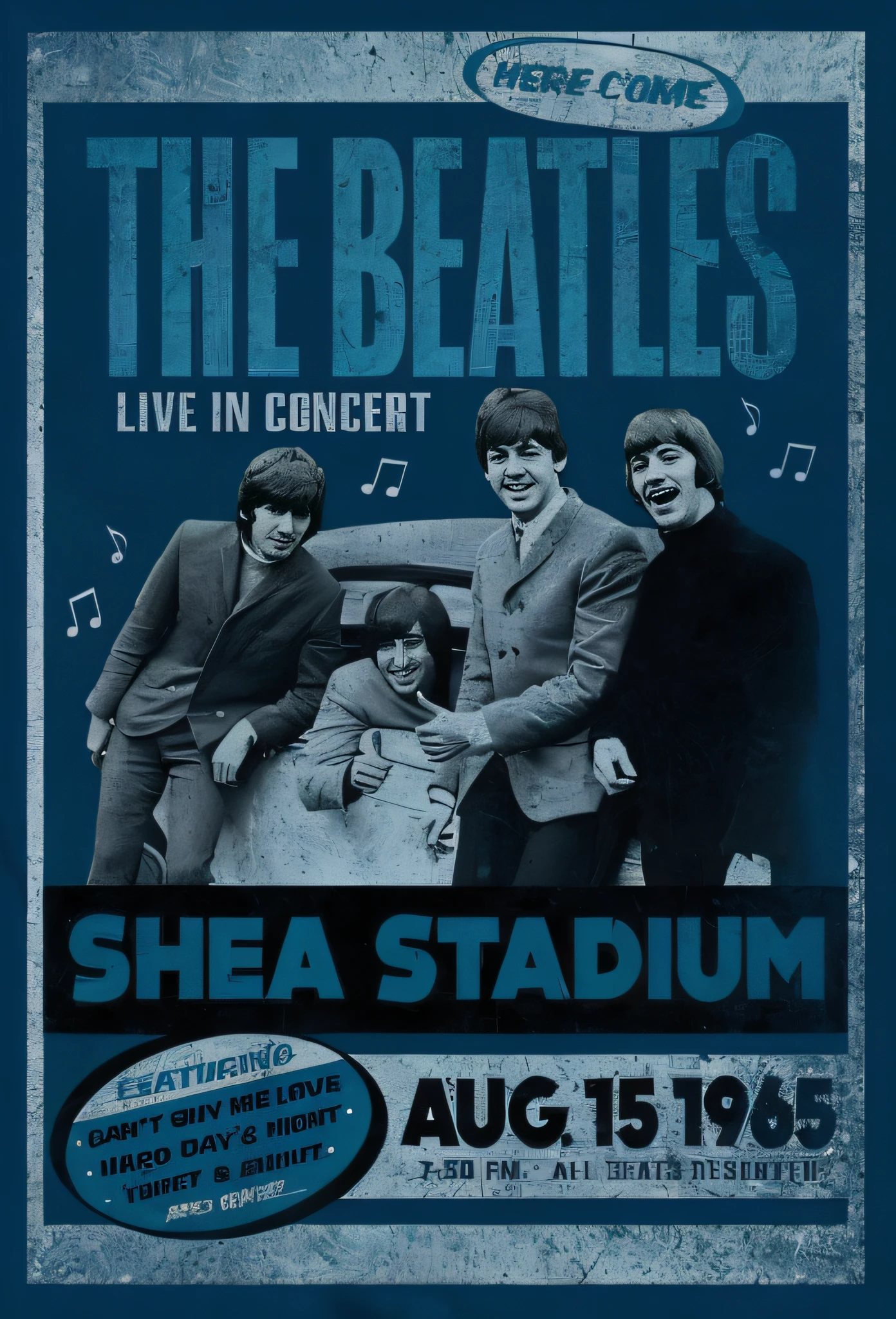 Portrait, Good Quality, best quality, photography, Old photo of The Beatlet in 1965