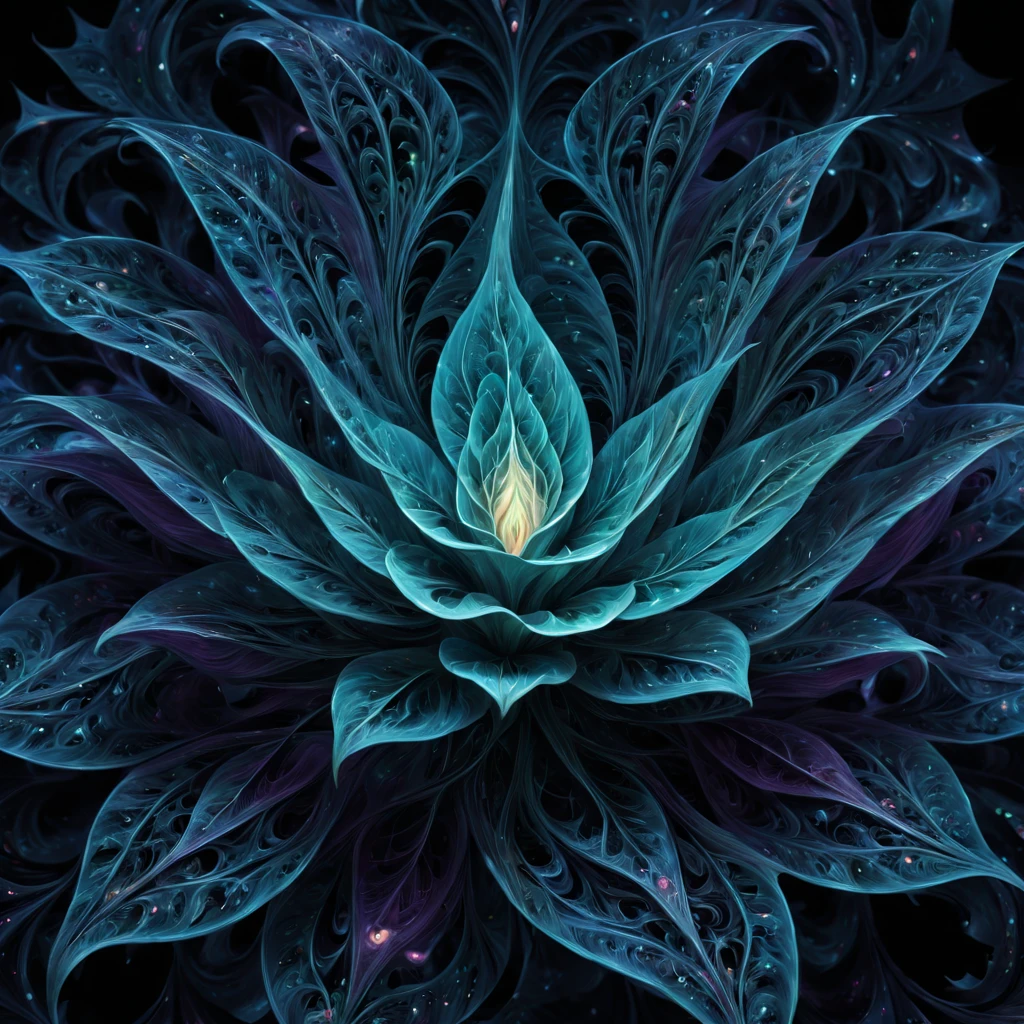offcial art, Unity8k wallpapers, ultra - detailed, Beautiful and beautiful, tmasterpiece, Best quality at best, (Tangled, datura, dispute, wring), (s fractal art:1.3) , Bioluminescent Mushroom Chaos in its most beautiful form, Fauvist design, vivd colour, romanticism lain,