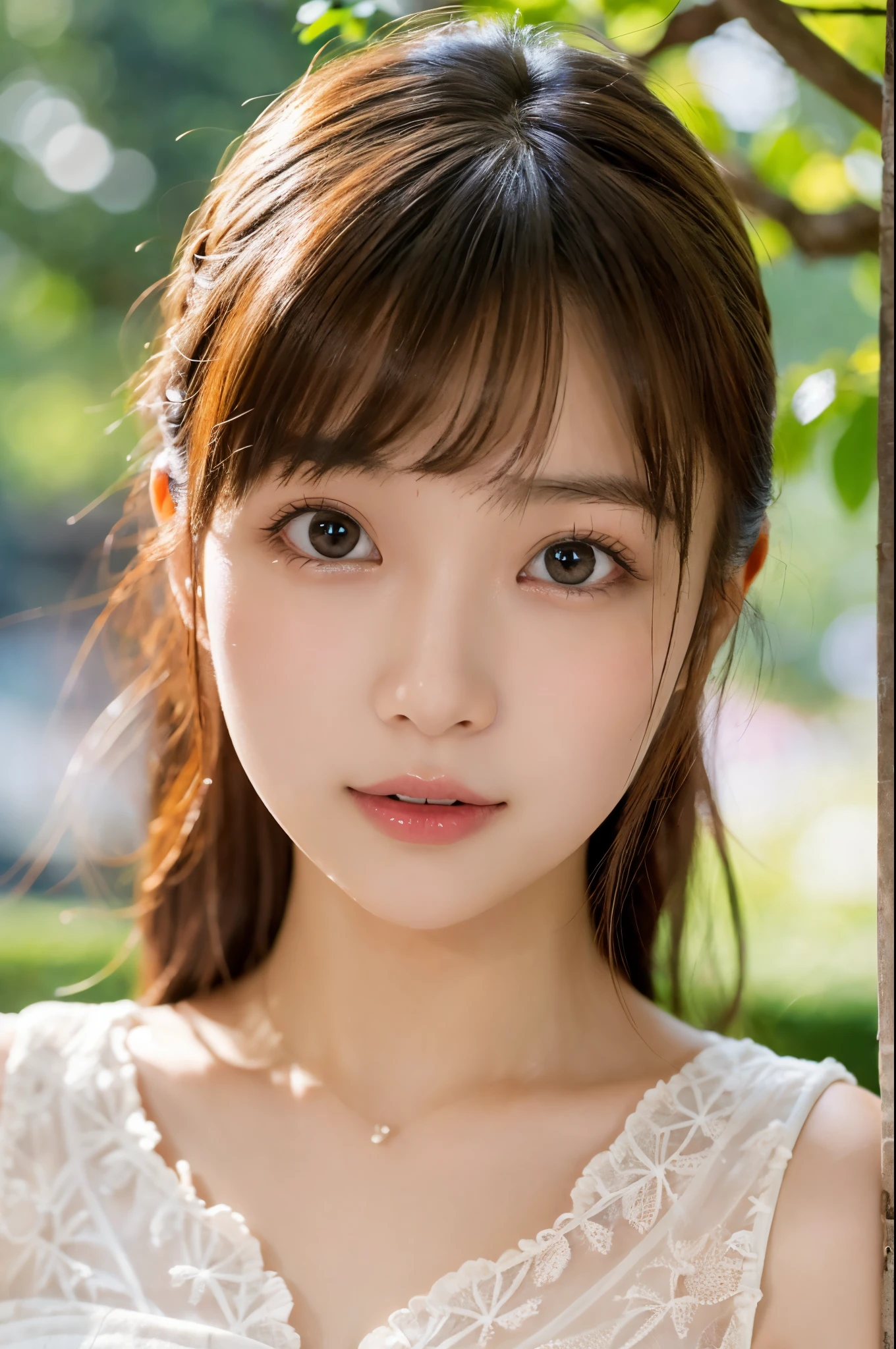 ulzzang -6500-v1.1, (Raw photo:1.2), (Photorealsitic), a beautiful detailed girl, (See-through:1.3), (Real: 1.4), extremely detailed eye and face, beatiful detailed eyes, Classy long dress、huge filesize, hight resolution, ighly detailed, top-quality, [​masterpiece:1.6], illustratio, ighly detailed, nffsw, finely detail, top-quality, 8k wallpaper, Cinematographic lighting, 1girl in, 17 age, perfect body type, Cute drooping eyes、Beautiful big eyes、Pieckfinger, ((masutepiece)), Best Quality, 1girl in, eye shadow, Upper body, Portrait, ((FULL BODYSHOT:1.2))、